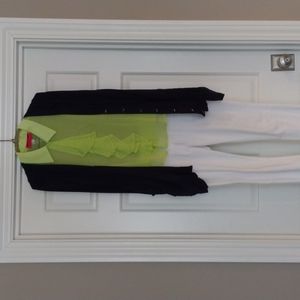 KRAZY LARRY BY JACOBS RUFFLE BUTTON FRONT TOP
